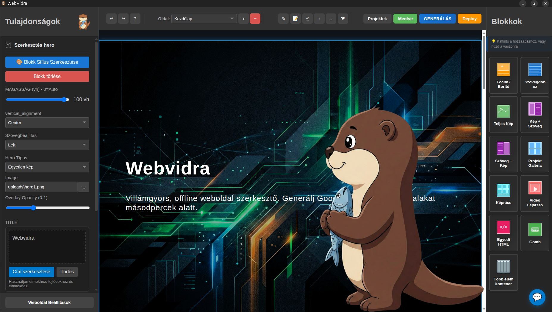 Portfólió készítés kódolás nélkül - drag and drop szerkesztő