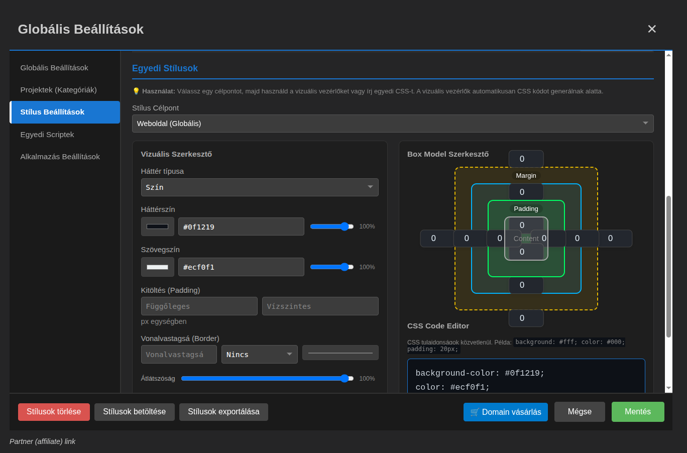 WebVidra portfolio oldal-szerkesztő - weboldalszerkesztő